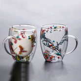 ELMAS Stylish Double Wall Glass Cups - Heat Resistant Set - Al Masam Stationery LLC